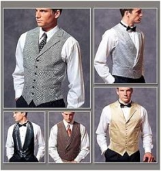 7488 VOGUE  LINED 1-2 BREASTED VESTS FOR MEN PATTERN XS-XL New
